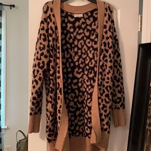 Cheetah print long cardigan